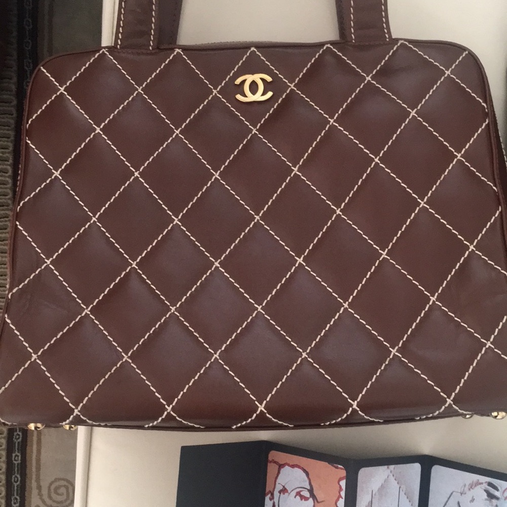 Authentic Chanel Brown Large Tote Bag